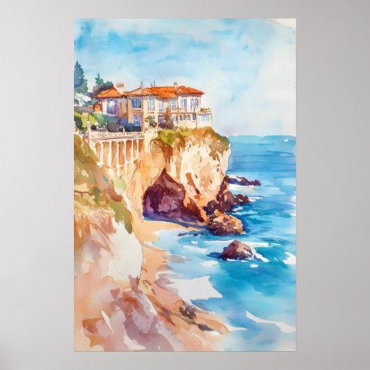 Biarritz Watercolor 1 Poster (Voorkant)