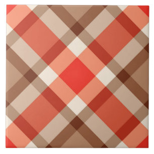 Bias Play, Coral Oranje, Brown & Tan Tegeltje