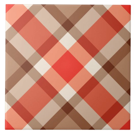 Bias Play, Coral Oranje, Brown & Tan Tegeltje (Voorkant)