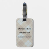 Bias Pset in Blue en Brown Bagagelabel (Achterkant verticaal)