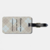 Bias Pset in Blue en Brown Bagagelabel (Achterkant horizontaal)