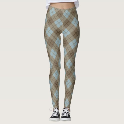 Bias Pset in Blue en Brown Leggings (Voorkant)
