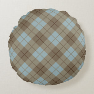 Bias Pset in Blue en Brown Rond Kussen