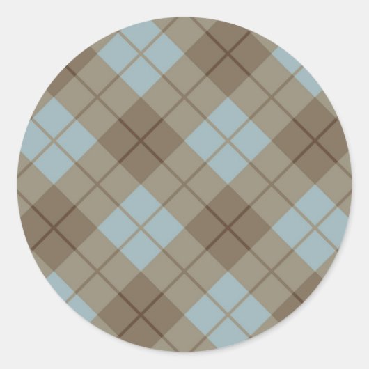 Bias Pset in Blue en Brown Ronde Sticker (Voorkant)