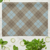 Bias Pset in Blue en Brown Theedoek (Gevouwen)