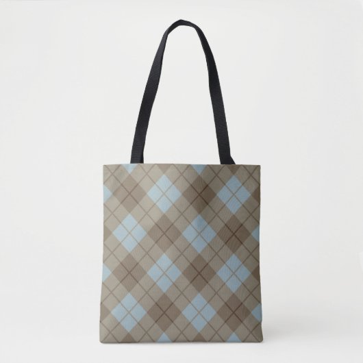 Bias Pset in Blue en Brown Tote Bag (Voorkant)