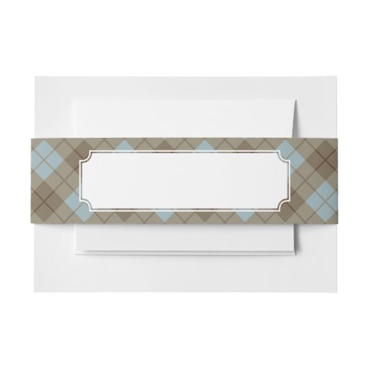 Bias Pset in Blue en Brown Uitnodigingen Wikkel (Voorkant Voorbeeld)