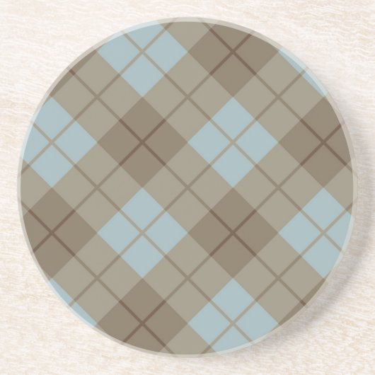 Bias Pset in Blue en Brown Zandsteen Onderzetter (Voorkant)