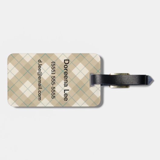 Bias Pset in Gold met Green Stripe Bagagelabel (Achterkant horizontaal)