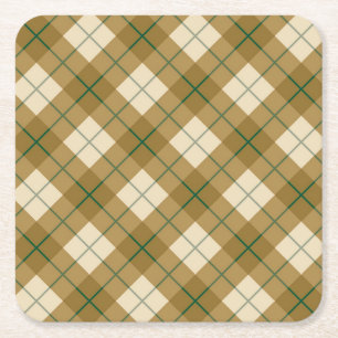 Bias Pset in Gold met Green Stripe Kartonnen Onderzetters