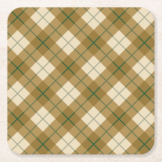 Bias Pset in Gold met Green Stripe Kartonnen Onderzetters (Voorkant)