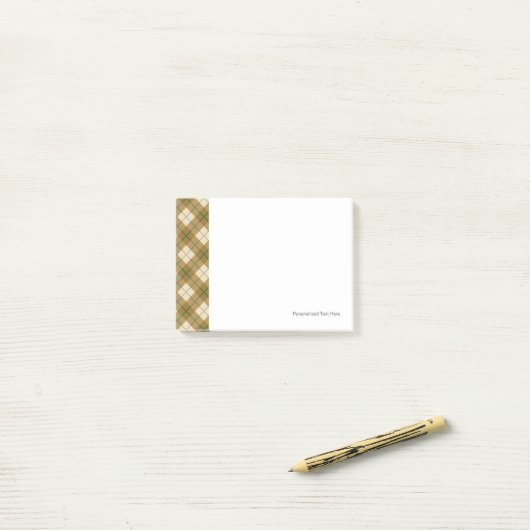 Bias Pset in Gold met Green Stripe Post-it® Notes (Op bureau)