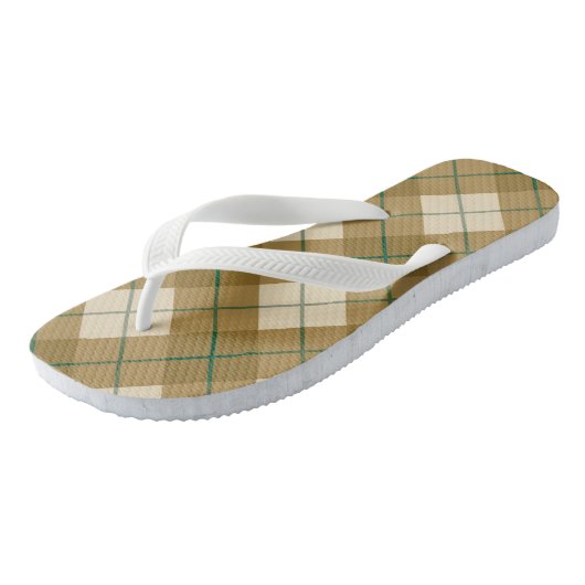 Bias Pset in Gold met Green Stripe Teenslippers (Schuin)