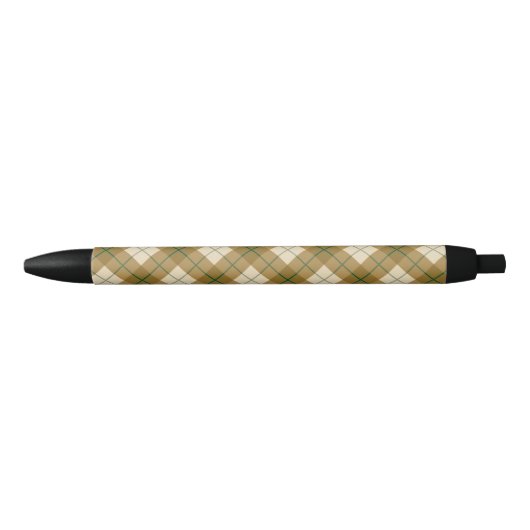 Bias Pset in Gold met Green Stripe Zwarte Inkt Pen (Voorkant)