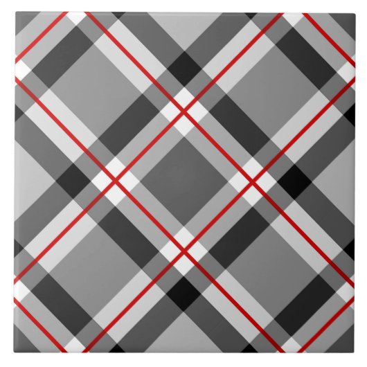 Bias Pset, zwart, wit, grijs en rood, uit het midd Tegeltje (Voorkant)