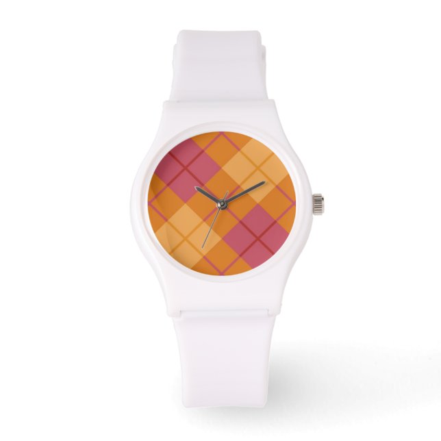 Bias Speld in Oranje en roze Horloge (Voorkant)