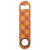 Bias Speld in Oranje en roze Speed Flessenopener (Voorkant)