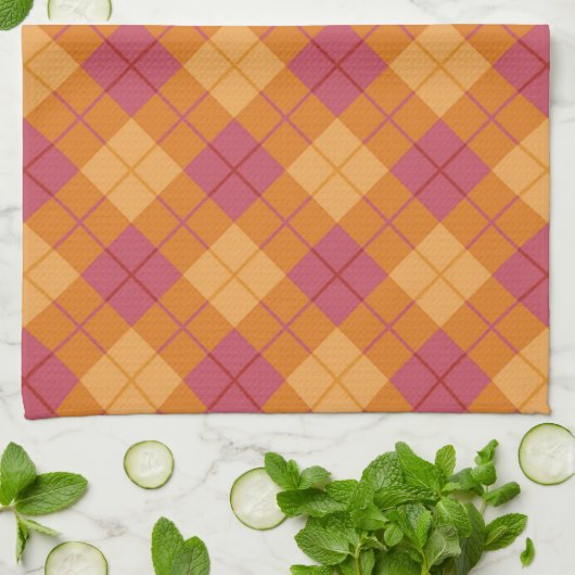 Bias Speld in Oranje en roze Theedoek (Gevouwen)