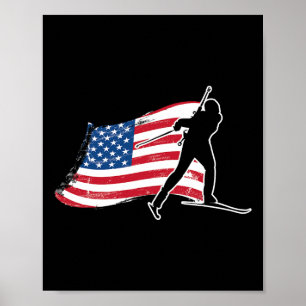 Biathlon Amerikaanse Vlag USA Gift - Biathlon Team Poster