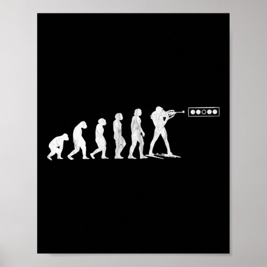Biathlon Biathlet Menselijke Evolutie Schietbaan W Poster (Voorkant)