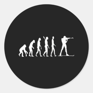 Biathlon Biatleet Evolution Skiën Schieten Sport Ronde Sticker
