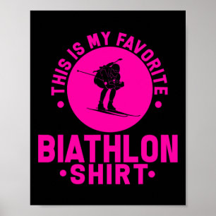 Biathlon Biatleet Skiën Schieten voor Mannen Vrouw Poster