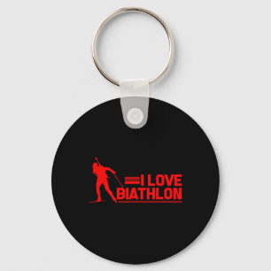 Biathlon Biatleet Skiën Schieten voor Mannen Vrouw Sleutelhanger
