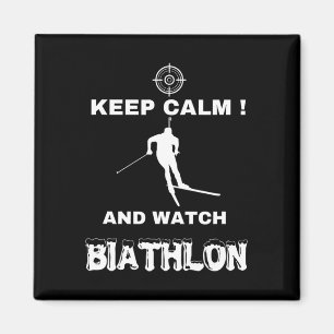 Biathlon Blijf kalm en kijk biathlon cross-country Magneet