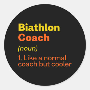 Biathlon Coach Definitie Grappige Biatleet Humor 7 Ronde Sticker