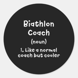 Biathlon Coach Definitie Grappige Biatleet Humor 8 Ronde Sticker