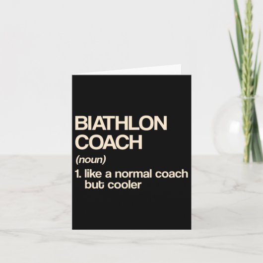 Biathlon Coach Definition Funny Biathlete Humor Kaart (Voorkant)