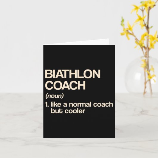 Biathlon Coach Definition Funny Biathlete Humor Kaart (Gele Bloem)