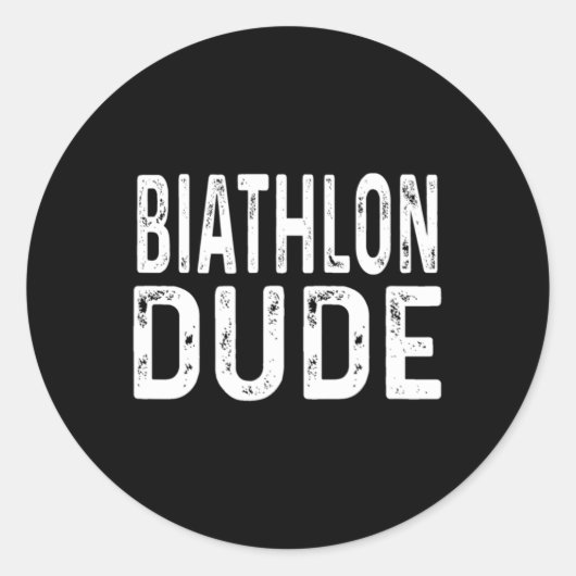 Biathlon Dude Distressed Sprint Pursuit Relay Trac Ronde Sticker (Voorkant)