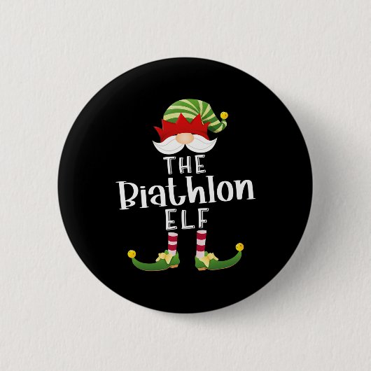 Biathlon Elf Groep Kerst Grappig Panama Feest Ronde Button 5,7 Cm (Voorkant)