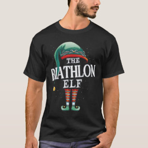 Biathlon Elf Kerstgroep Xmas Pajama Party T-shirt