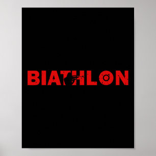 Biathlon Funny Biatleet Schieten Skiën Target SP Poster