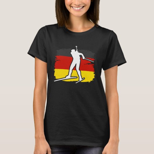 Biathlon Germany winter biathlete skier mountain T-shirt (Voorkant)