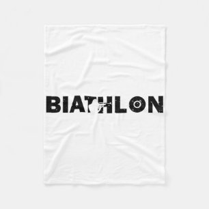 Biathlon Grappige Biatleet Schieten Skiën Doel Sp Fleece Deken