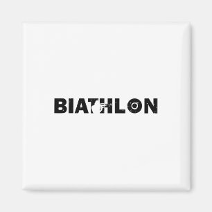 Biathlon Grappige Biatleet Schieten Skiën Doelwit Magneet