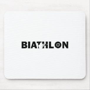 Biathlon Grappige Biatleet Schietsport Skiën Doelw Muismat