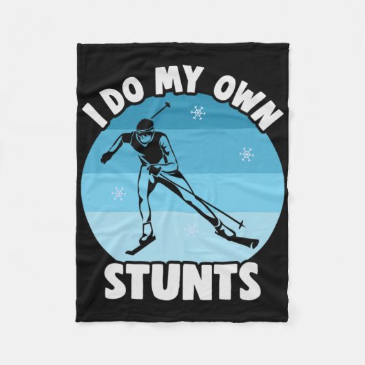 Biathlon Ik doe mijn eigen stunts langlaufer Fleece Deken (Voorkant)
