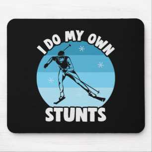 Biathlon Ik doe mijn eigen stunts langlaufer Muismat