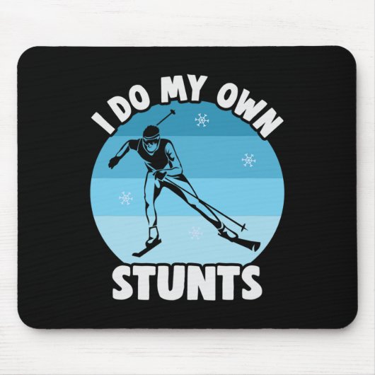 Biathlon Ik doe mijn eigen stunts langlaufer Muismat (Voorkant)
