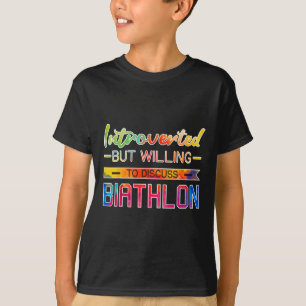 Biathlon introverte sporter sport skiën geweren t-shirt