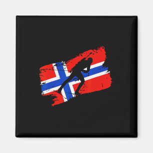 Biathlon Noorwegen Vlag noordelijk kruisland Skiin Magneet