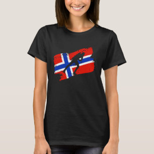Biathlon Noorwegen Vlag noordelijk kruisland Skiin T-shirt