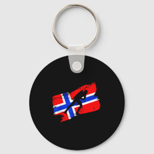 Biathlon Noorwegen vlag Noorse langlauf Sleutelhanger
