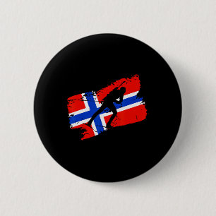 Biathlon Noorwegen Vlag Noorse Langlaufen Ronde Button 5,7 Cm