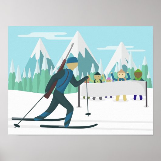 Biathlon-Poster - jouw tekst plaatsen Poster (Voorkant)