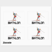 Biathlon Rechthoekige Sticker (Vel)
